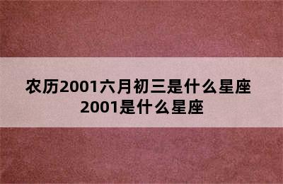 农历2001六月初三是什么星座 2001是什么星座